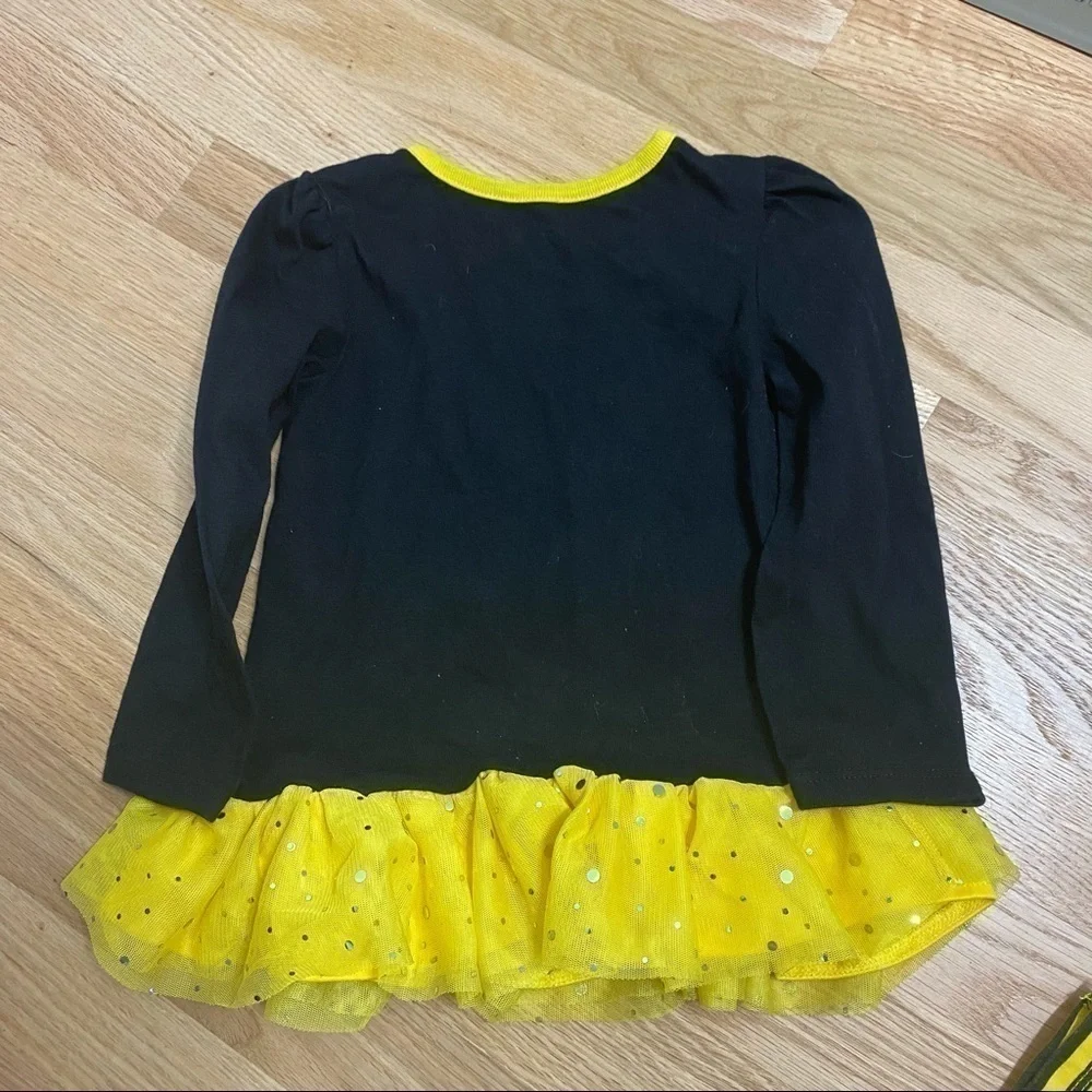 Minnie Mouse Halloween Outfit Shirt Pants 3T Disney Yellow Black Striped